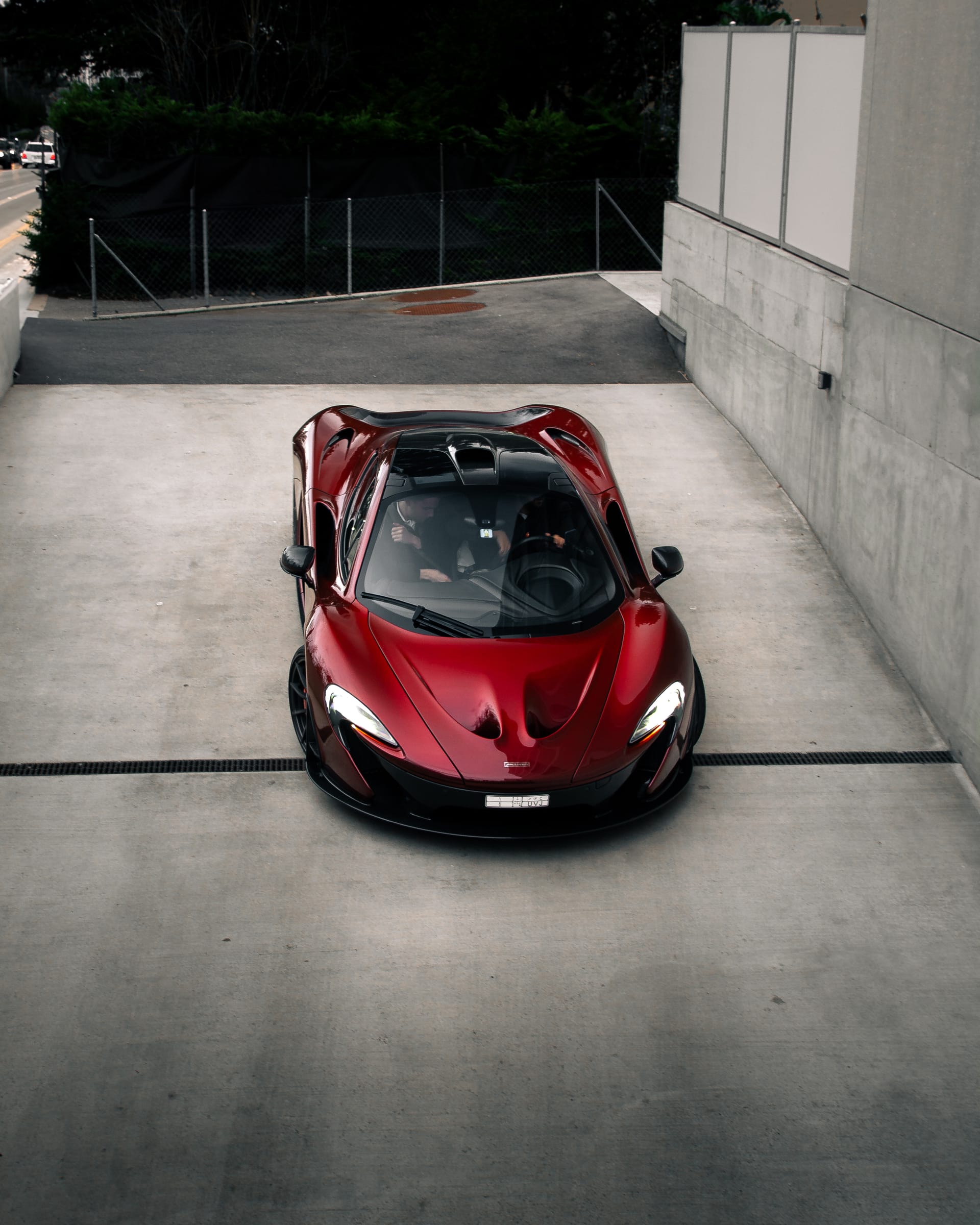 McLaren P1 aerial shot urban