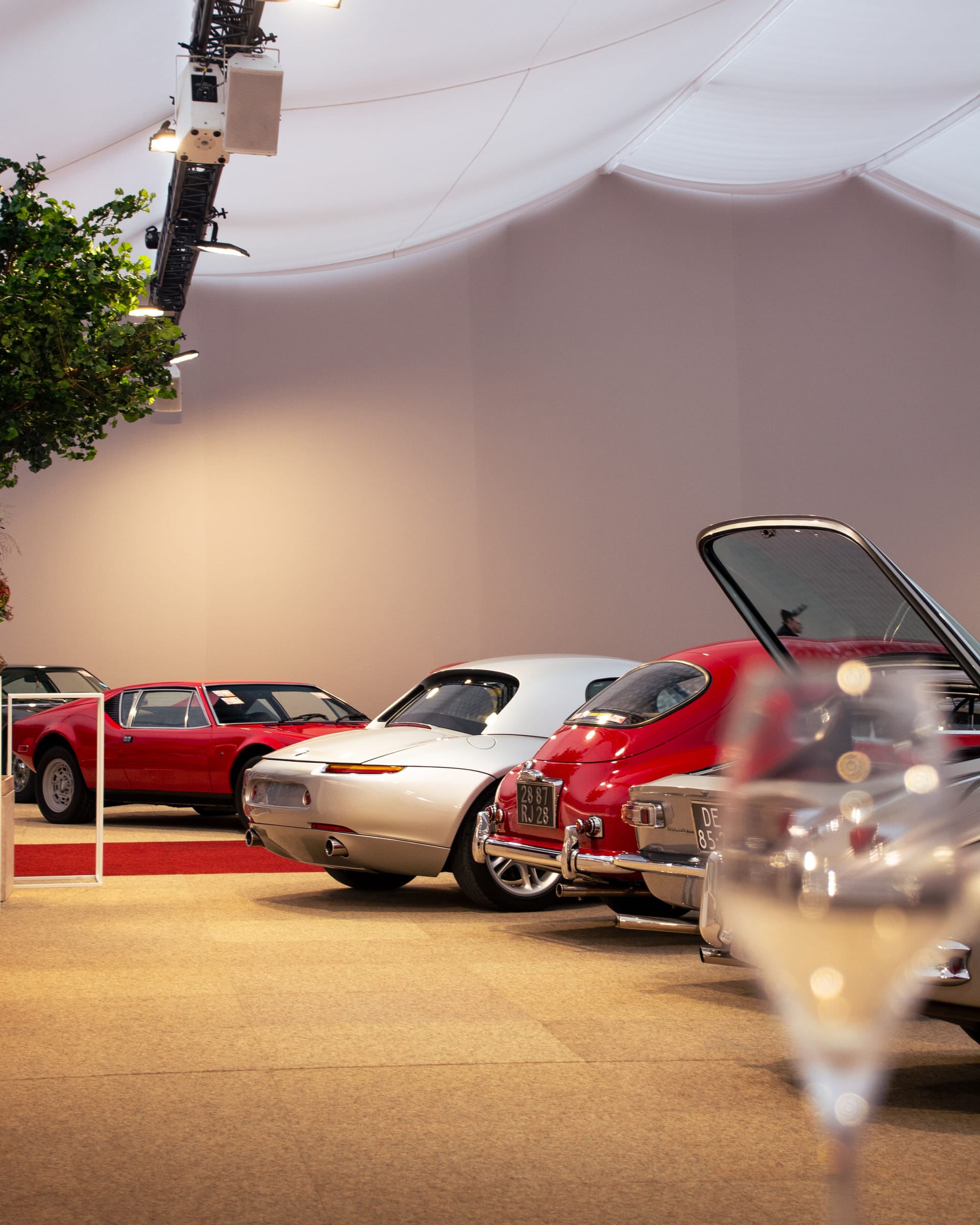 Classic cars concours display